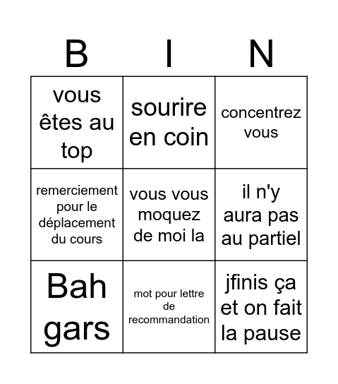 Bingo Card