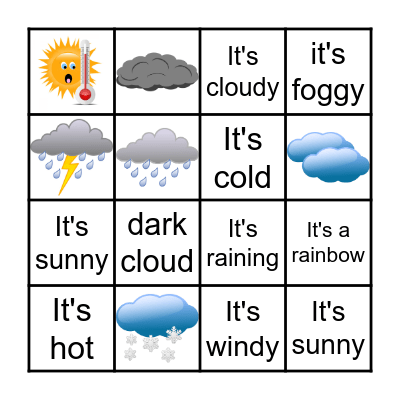 How is the weather? Bingo Card