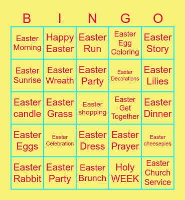 Easter Bingo Card