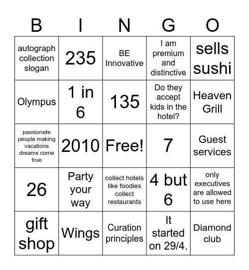Questions and Answers Bingo Card