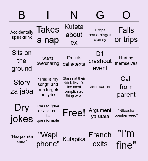 BLACKOUT BINGO Card