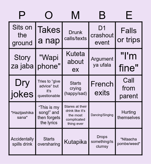 BLACKOUT BINGO Card