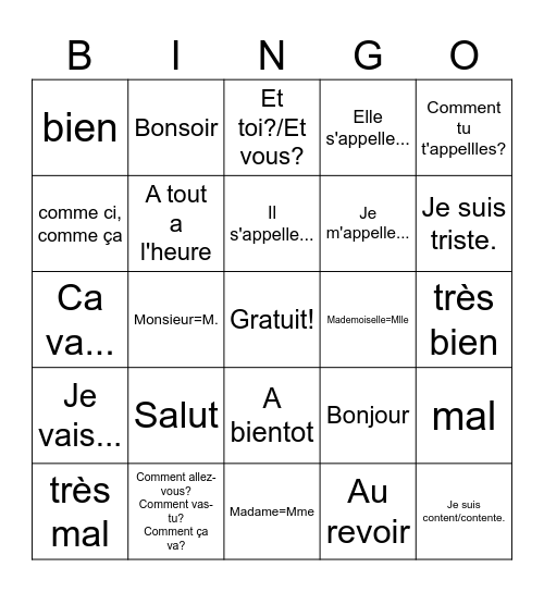 Clayton Archibald Bingo Card