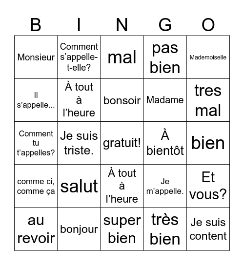 Derek duarte Bingo Card