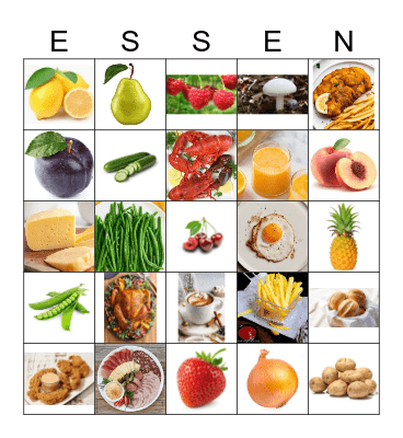 Essen und Trinken Bingo Card