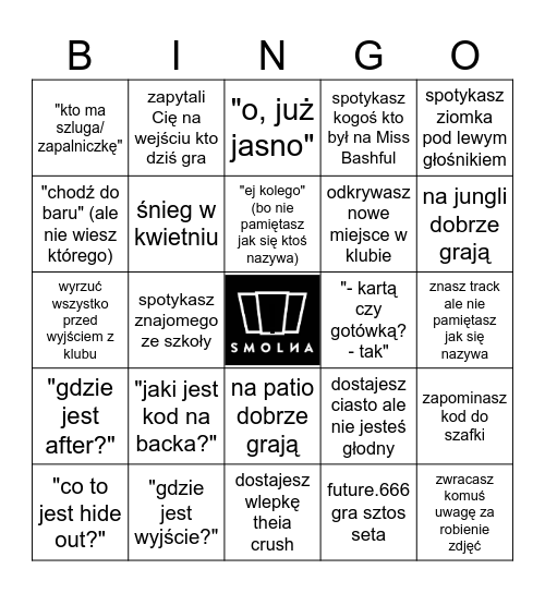 SABRE & BROKAT BIRTHDAY Bingo Card