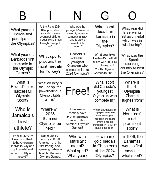 Global Village 2025 Bingo Card