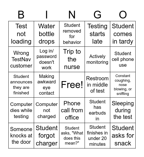 EOC Bingo Card