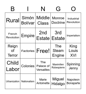 Review Bingo Card