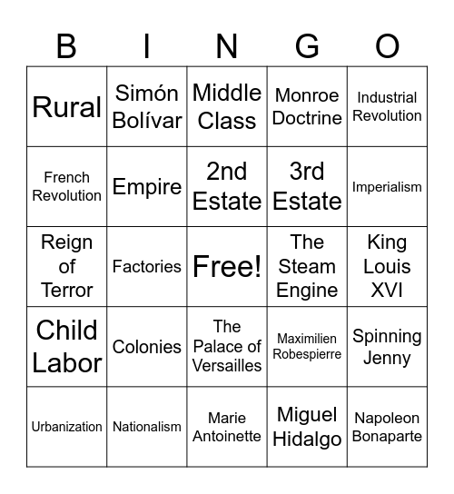 Review Bingo Card