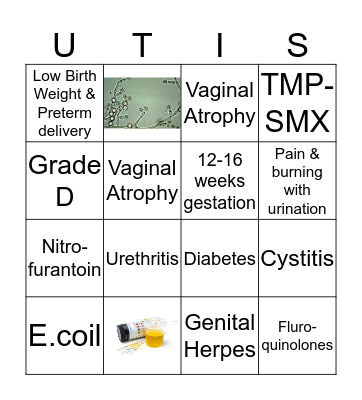 Urinary Tract Infections Bingo Card