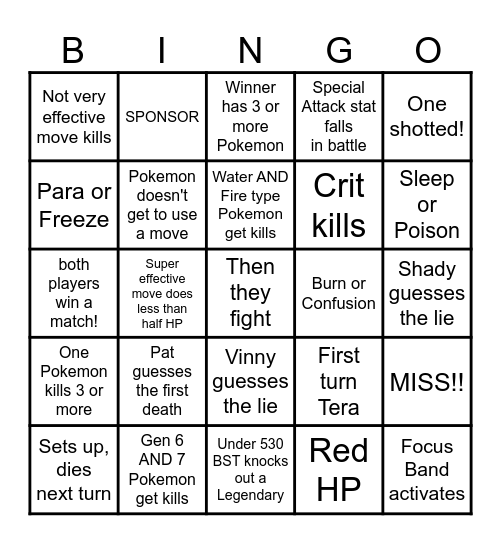 Then we fight bingo Shady Contest Bingo Card