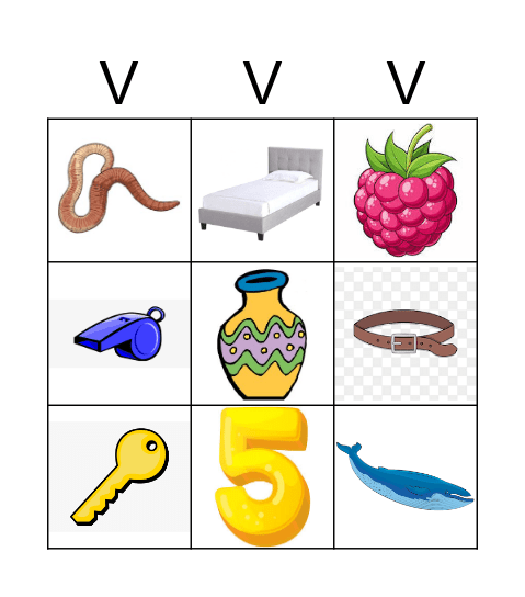 V sõna alguses Bingo Card