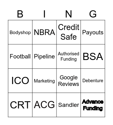 ACG Sale Huddle Bingo Card