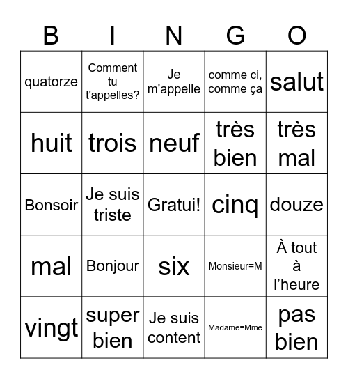 Michael Blas Bingo Card