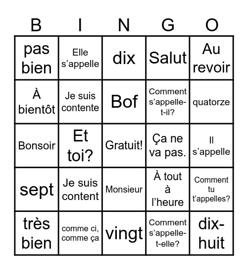 Julian Guevara Bingo Card