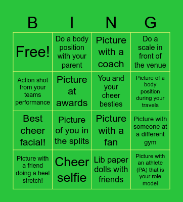 Allstar Cheer Extravaganza Bingo Card