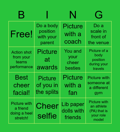 Allstar Cheer Extravaganza Bingo Card