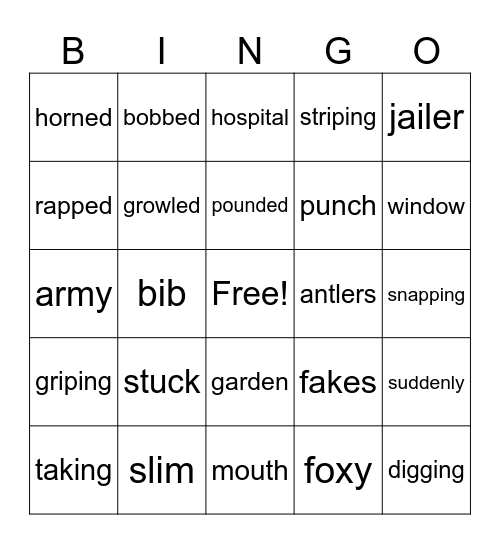 Corrective Reading B1 words from L 55 and 56 Bingo Card