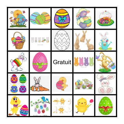 Le lapin de Pâques Bingo Card