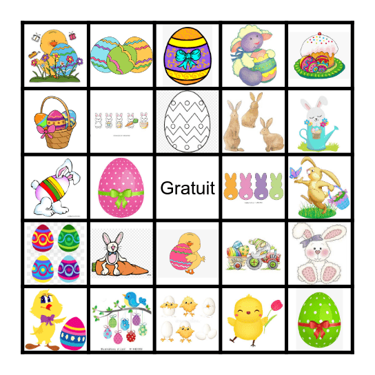 Le lapin de Pâques Bingo Card
