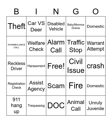 Dispatch Bingo Card
