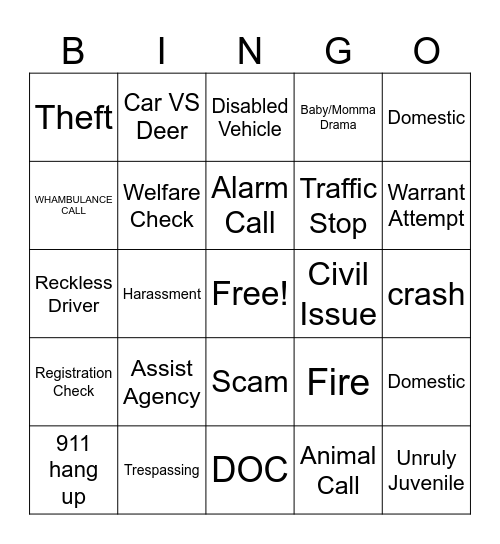 Dispatch Bingo Card