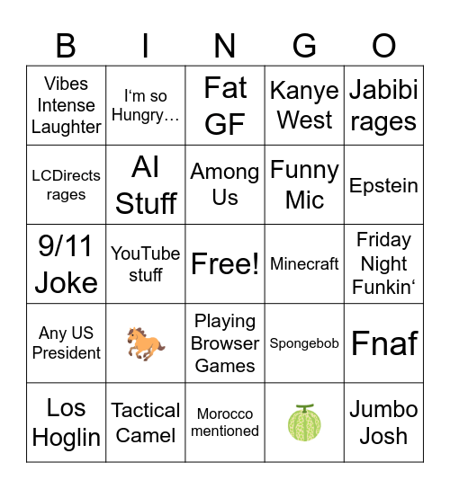 Yahiamice Bingo Card