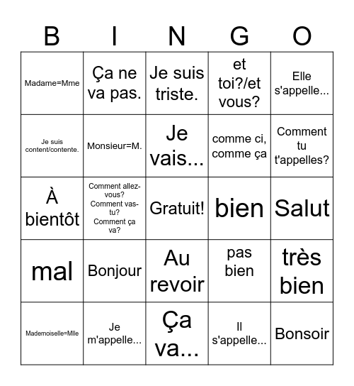 Azur Williams Bingo Card