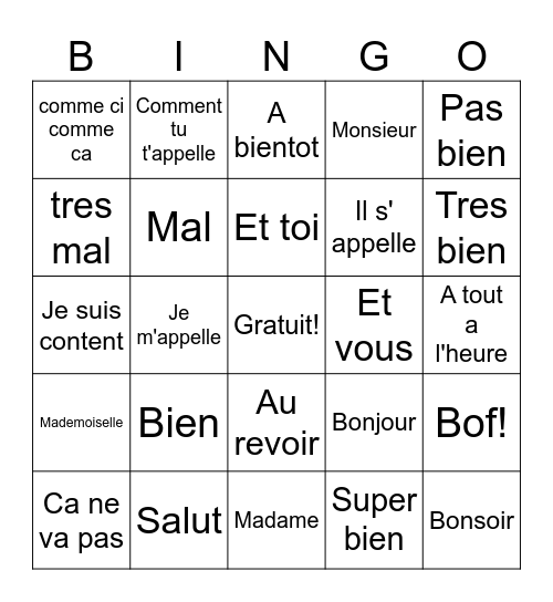 Kiro Canaria Bingo Card