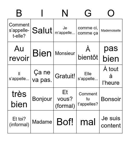 Kaylee Almonte Bingo Card