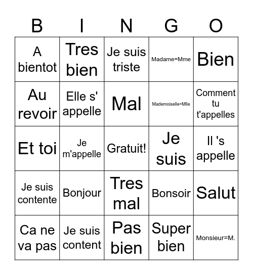 Avery VanWhy Bingo Card