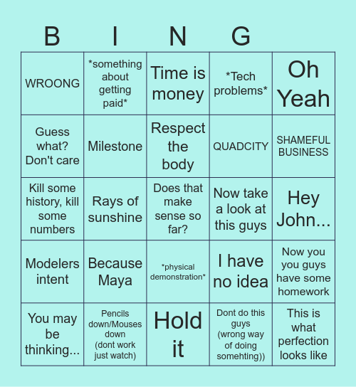 Jeff Bingo Card