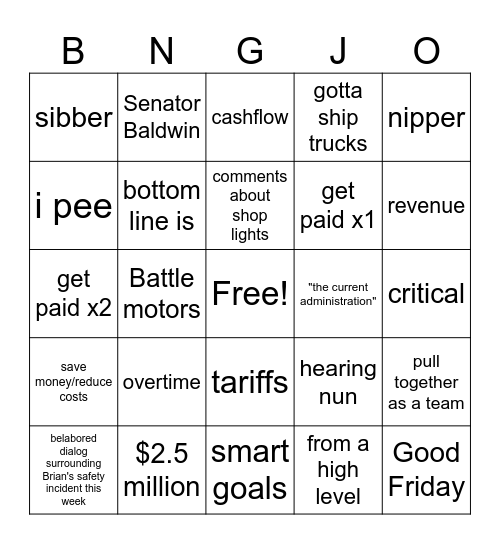 Dark Edition Bingo Card
