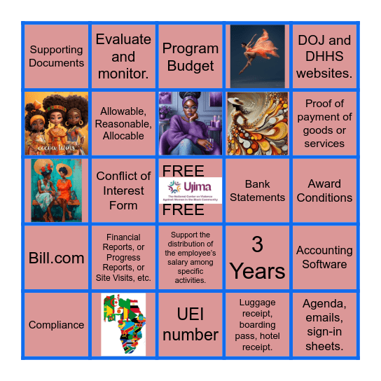 Federal Compliance and Grant Management Bingo Card