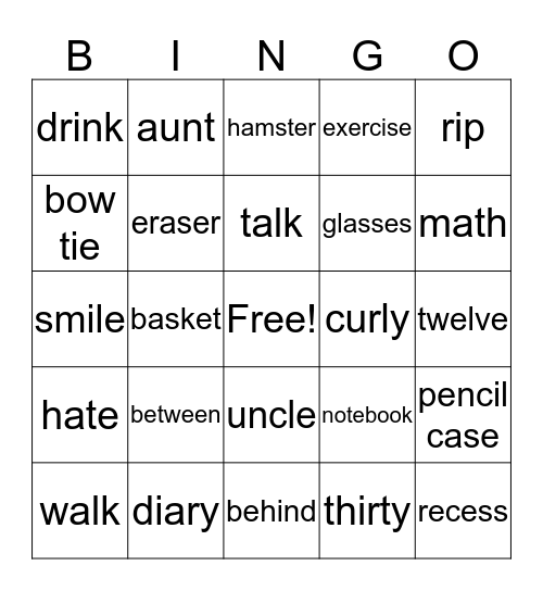Reading Rookie 1 chpt 1-6 Bingo Card