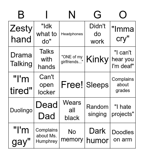 Autumn ST Bingo Card