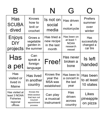 SF3 BINGO Card