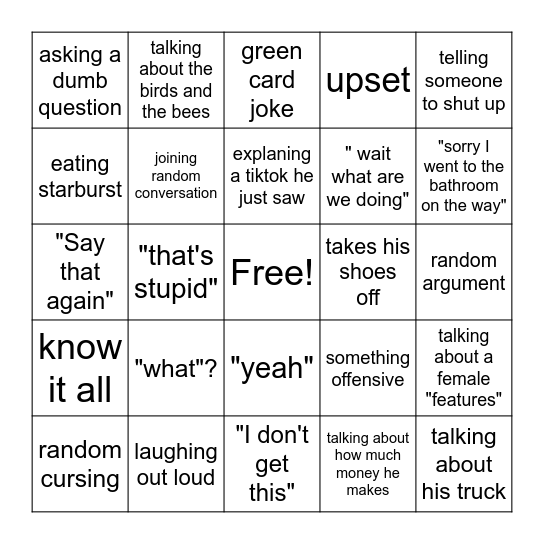 Jace bingo Card