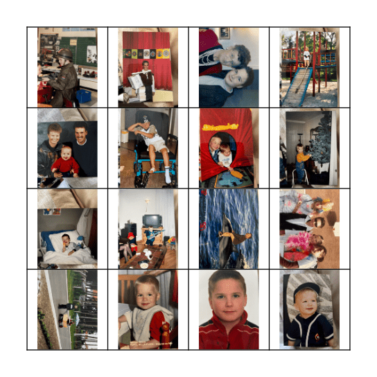 Lars z'n jeugdbingo Card