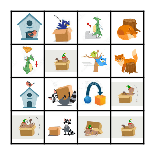 Preposiciones Bingo Card