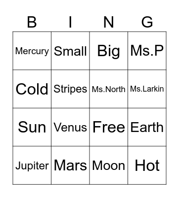 Bingo! Bingo Card