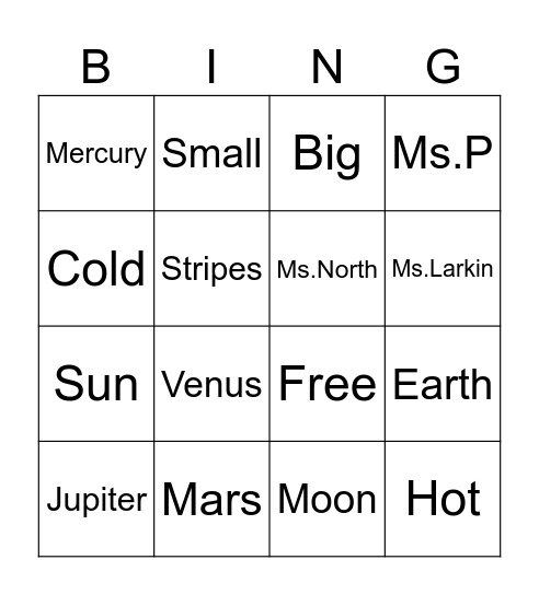 Bingo! Bingo Card