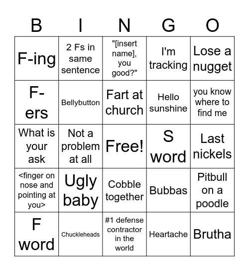 Munchkin Bingo Card