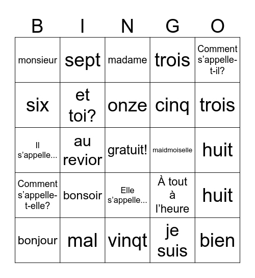 Melanie C Bingo Card