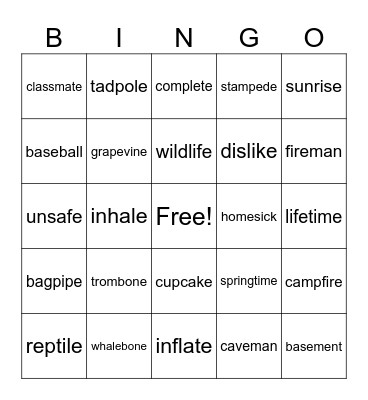 Untited Bingo Card