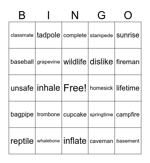Untited Bingo Card