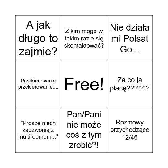 MECZ!!! Bingo Card