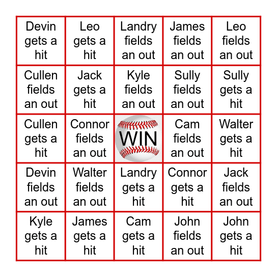 Warrior Bingo Card