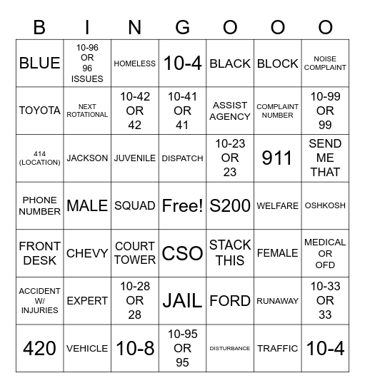 RADIO TALK BINGO Card